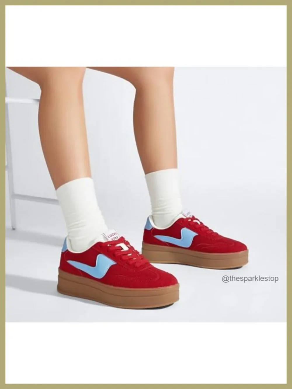 Women's Platform Fashion Sneakers Thick Sole Faux Leather Suede Lace-Up